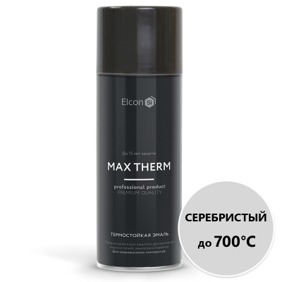 Эмаль термостойкая Elcon Max Therm серебристая 700 градусов 520 мл; 11607217